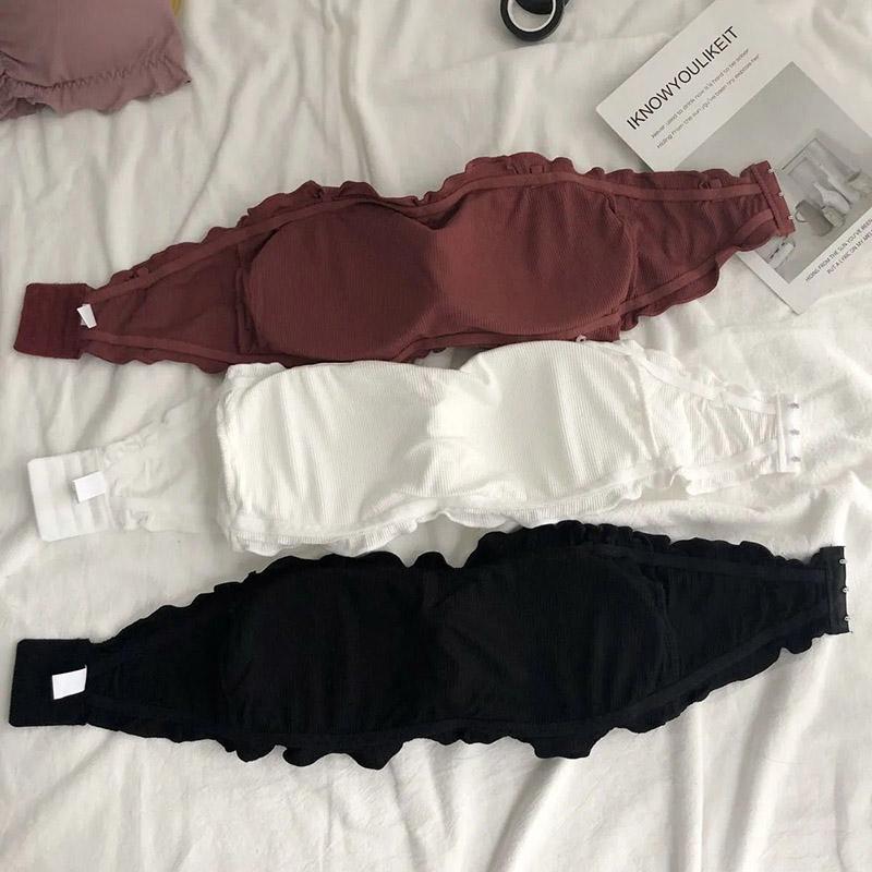Korean Version of The Anti-glare Beauty Back Invisible Strapless Tube Top Wrap Chest No Steel Ring Underwear Bra