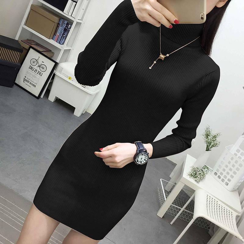 Knitted Dress Women Long Sweater Dress Female Sweaters Ladies Long Sleeve Christmas Sweater