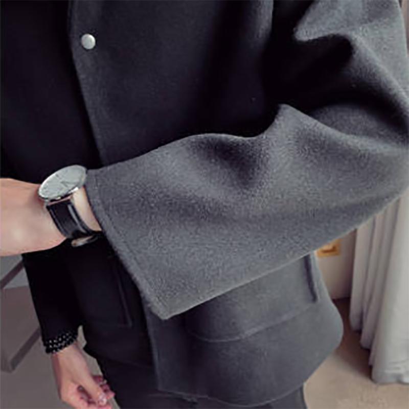 Woolen Jacket Men's Trendy Handsome Jacket Men's Jacket Autumn and Winter Plus Size Plus Cotton Windbreaker Men