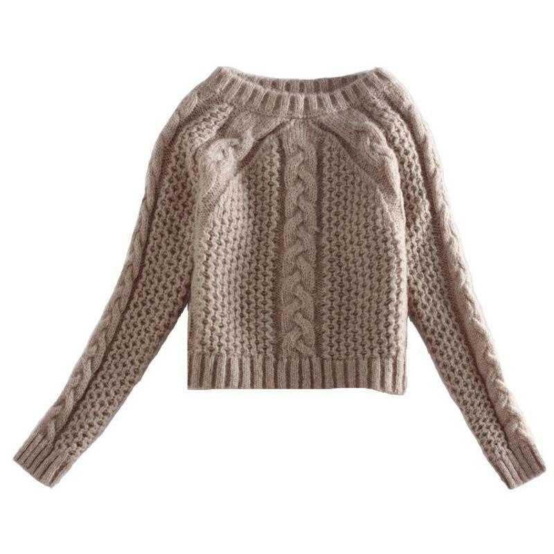 Women Knitted Sweater Slim Pullovers Long Split Sweater Casual Tops