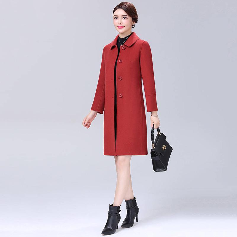 Women's Wool Coat Fashion Long Woolen Coat Female Winter Jacket Warm Long Outerwear Women Jacket