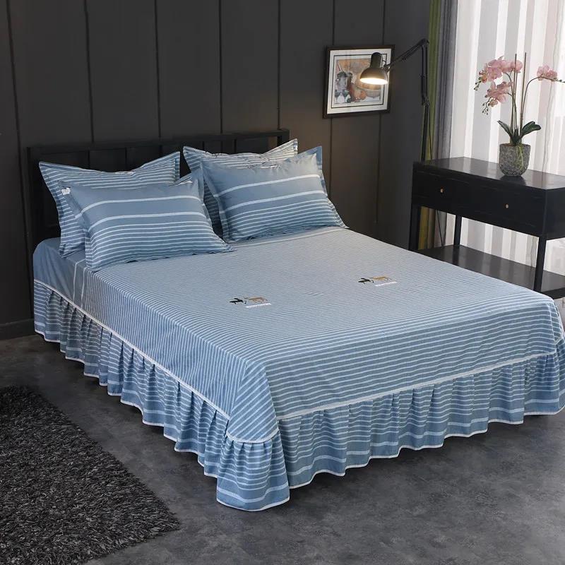 Cotton Mattress Cover Single-piece Korean Princess Print Simmons Non-slip Dustproof Protective Cover 1.5m