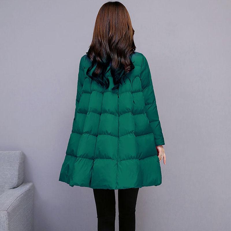 Large Size Cotton Padded Jacket Women's Winter Cloak with A Word Temperament Korean Version of Wild Thick Padded Jacket Mid-length