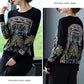 Autumn  Winter Ethnic Style 3D Printed Sweater Women Short Pullover Knit Bottoming Sweater Outer Wear Plus Size High-end Sweater