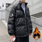 Men's Winter Thick Padded Jacket Bread Suit Clothes Korean Style Trend Loose Student Pu Leather Cotton Jacket Clothes