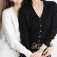 Young Women's Sweater Jacket Autumn/Winter Knitwear Korean Version Large Size Base Shirt V-neck Cardigan