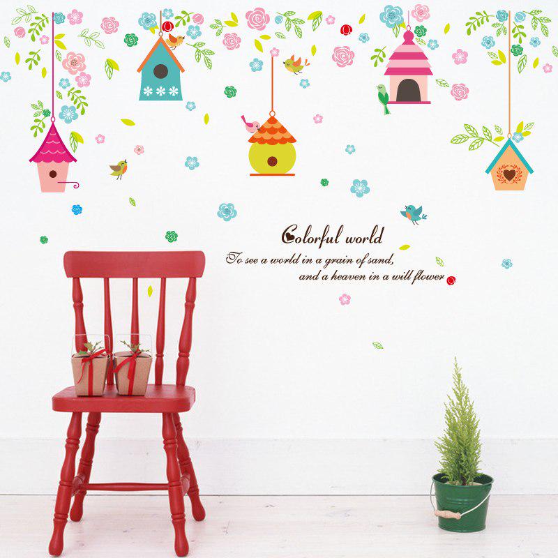 [Wall sticker ]Colorful House Flower Wall Stickers For Kids Rooms Baby Room Nursery Kitchen Living R