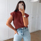 Turtleneck Autumn Winter Solid Wool Knit Sweater New Sexy Temperament High Neck Short Sleeve Sweater Top Women