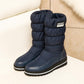 Snow Boots Comfy Flat Heel Round Toe Slip-On Solid Med Heel Platform Winter  New Ladies Shoes Mid-Calf Women Boots