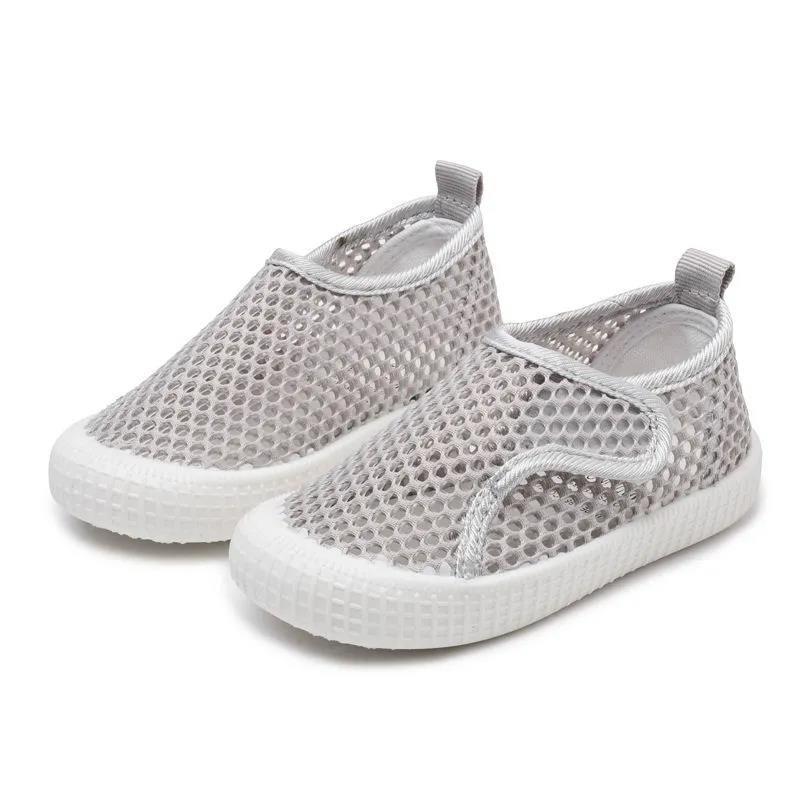 Boys and Girls Summer Shoes Children's Soft Sole Sport Light Flat Shoes Anti-slip Solid Color Casual Hollow Out Mesh Shoes