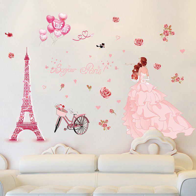 [Wall sticker] Eiffel Tower wedding girl wall stickers living room girls bedroom couple house Interi