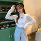 Pofulove Half-high Collar Plus Velvet Winter New Students Slim Warm Inner Long-sleeved Women