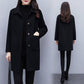 Women Jacket Autumn Winter Coat Fashion Women's Lapel Overcoat Long Woolen Overcoat Women Coats