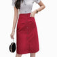 Women Sexy Tight A-line High Waist Hip Skirt Knee-length Split Fork Zipper Club Casual Home Office