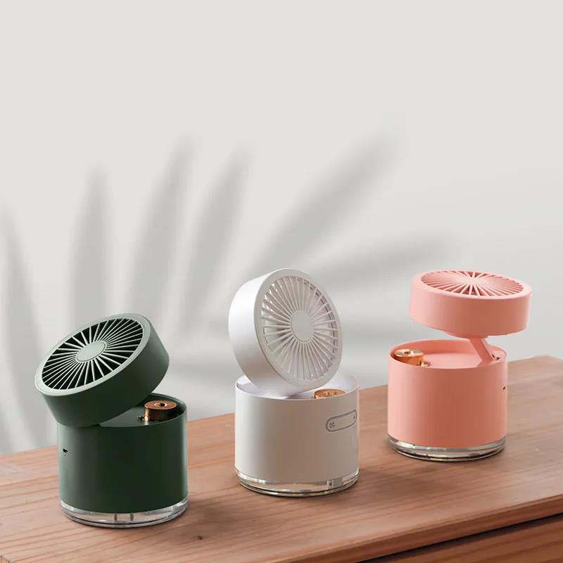 USB Small Fan Mini Charging Home Student Dormitory Mute Portable Big Wind Spray Hydrating Humidifier