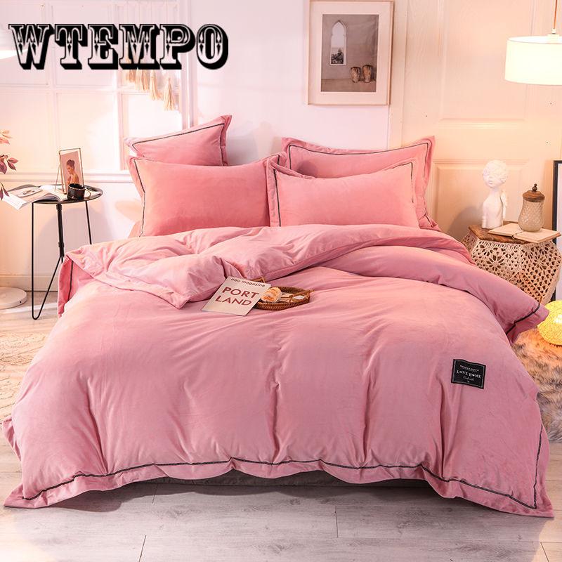 4pcs  Fleece Bedding Set  Lace Duvet Cover Flat Sheet Pillowcase Flannel Winter Warm Bed Linen
