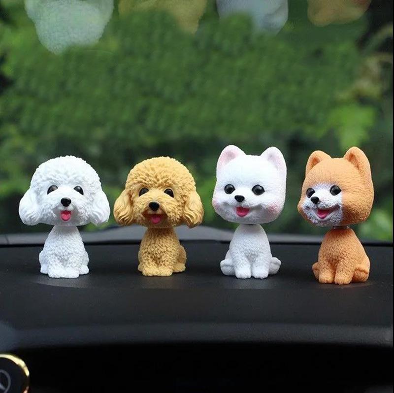 Shaking Head Dog Doll Decoration Set Creative Car Interior Car Center Console Decoration