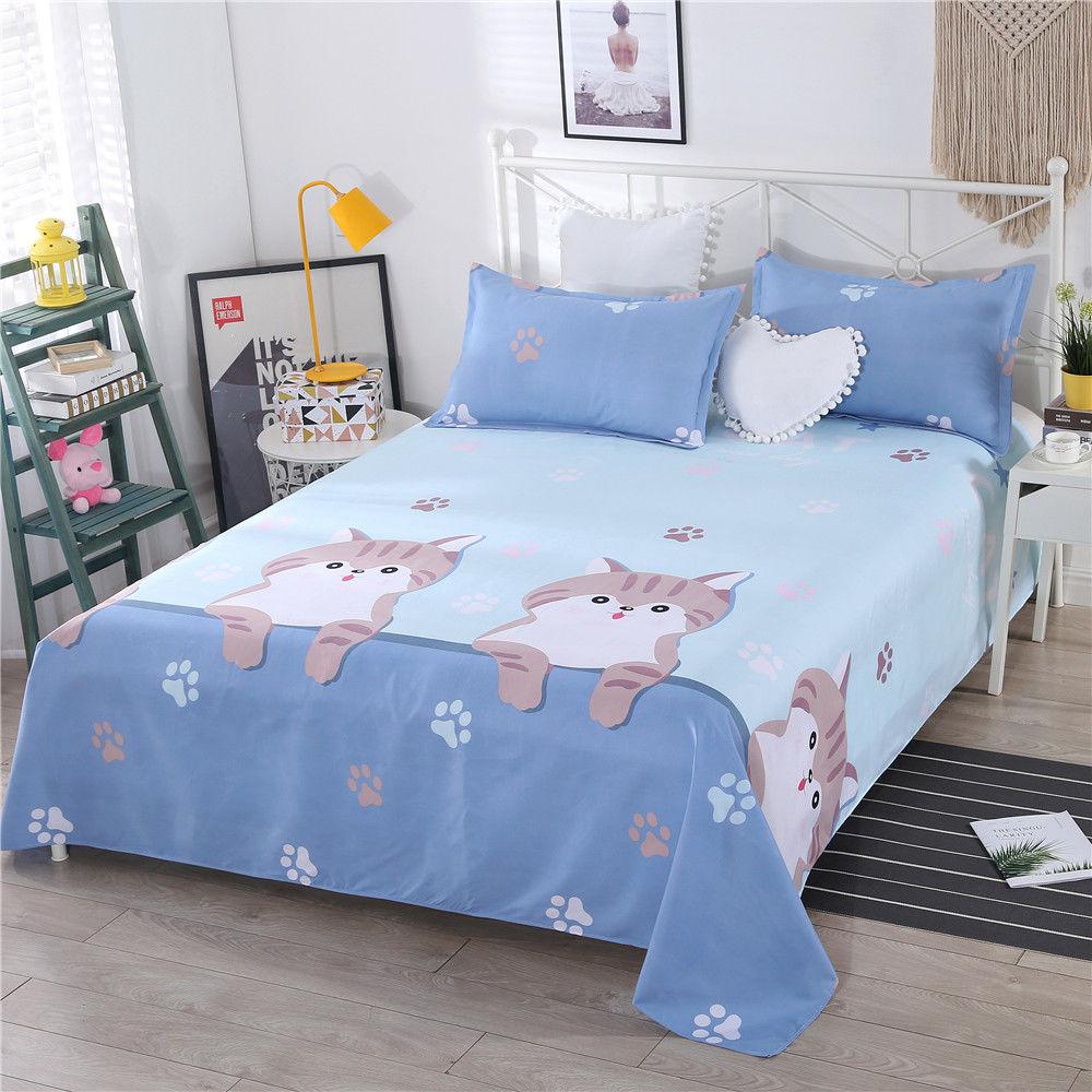 Three-piece Bedding Set Skin-friendly Bed Sheet Pillowcase Sanded Bed Sheet Double Bed Single Four Seasons Universal Washable