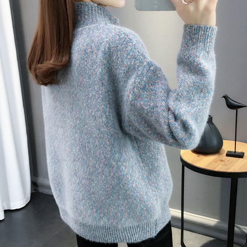 Winter Casual Simple Sweater Long-sleeved Pullover Knit Bottoming Shirt Young Women's Top