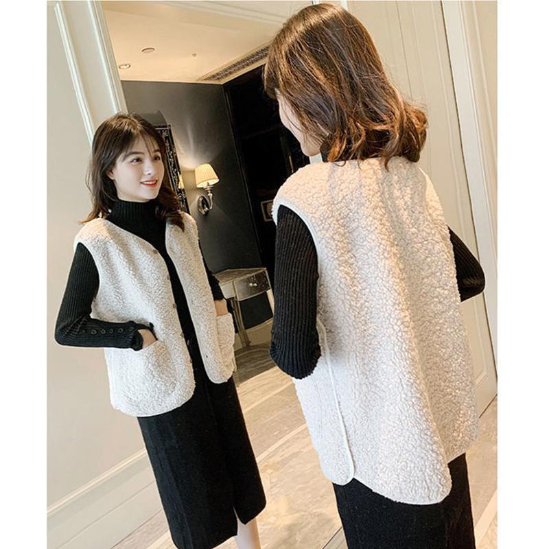 Faux Lamb Velvet Vest Women's Wild Loose Women's Waistcoat Outer Wear Vest Vest Jacket Comfortable and Warm