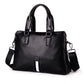 Business Briefcase Men Striped Large Capacity Leather Waterproof Handbag Crossbody Bags Shoulder Bag