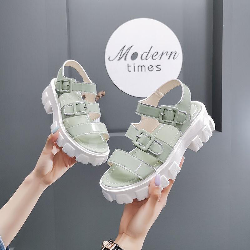 Sandals Women's Summer Fashion Outer Wear Students All-match Thick-soled Heightening Sports Flat-soled Beach Shoes Women