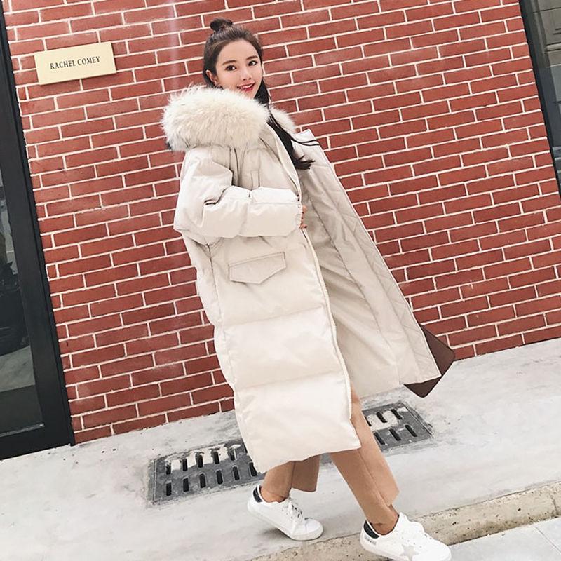 Women Parkas Winter jacket Warm Long Hooded Cotton Padded Parkas Causal Female Fur Jacket Coat