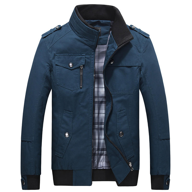 Spring and Autumn Men's Jackets Loose Stand Collar Men's Tops Youth Men's Jackets
