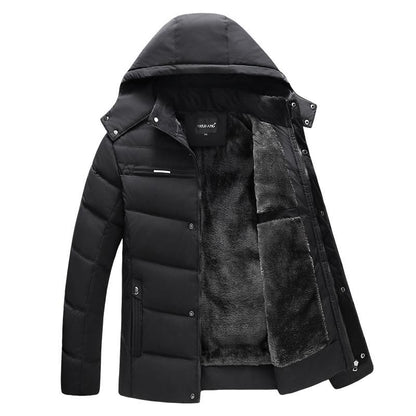 Windproof Rainproof Winter Men Outwear Collar Warm Cotton Dad's Cotton Coat Down Coat Thick Parka Clothing Long