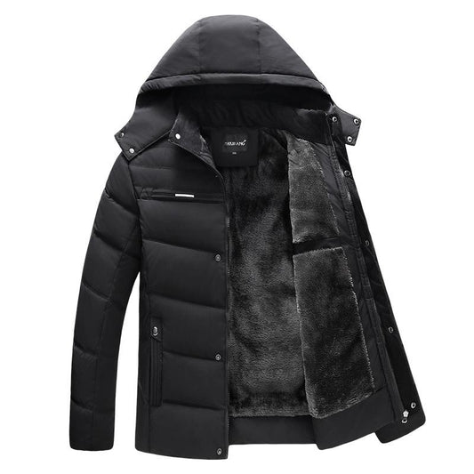 Windproof Rainproof Winter Men Outwear Collar Warm Cotton Dad's Cotton Coat Down Coat Thick Parka Clothing Long