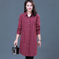 Women's Long-sleeved Striped Shirt Loose Casual Plus Size Mid-length Blouse