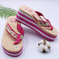Thick-soled Flip-flops Women's Summer Home Non-slip Outer Wear High-heel Sandals and Slippers Rubber Soles Are Light and Soft