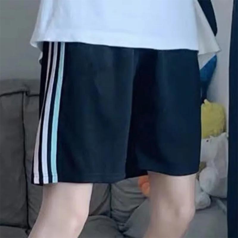 Three-bar Shorts Women's Five-point Pants BF Summer Students Loose Casual Pants Sports Pants Wide-leg Pants Middle Pants