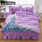 Cotton lace fabric Luxury Flower edge Wedding Bed skirt for King Queen size bedding sets