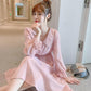 Autumn and Winter Knitted Casual Jacket Mid-length Lantern Sleeve Loose Sweater Dress