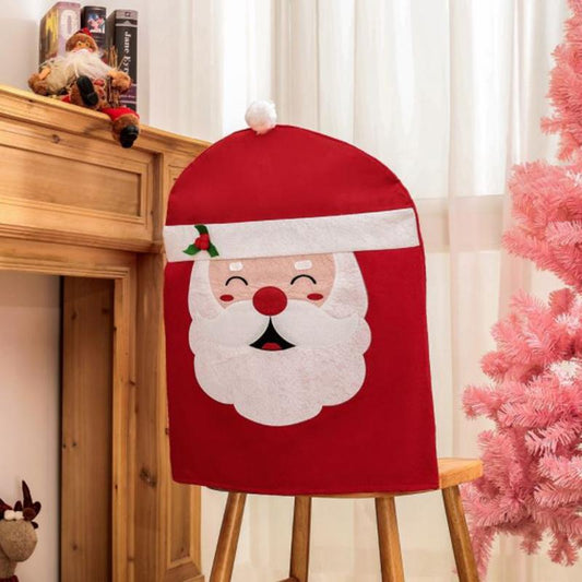 Christmas Decoration Seat Cover Elderly Style Dining Table and Chair Household Seat Cover Christmas Chair Cover Ornaments