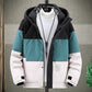 Thick Warm Men's Down Jacket Hooded Parka Winter Jacket Casual Patchwork Down Jacket Fashion Down Jacket