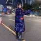 Super Long Down Jacket Women Winter Bright White Duck Down Loose Bread Coat Bright Surface