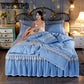 Bed Skirt Set Bedspread Lace Bed Skirt Ruffles Bedding Set for Girls Princess Bedspread Skirt