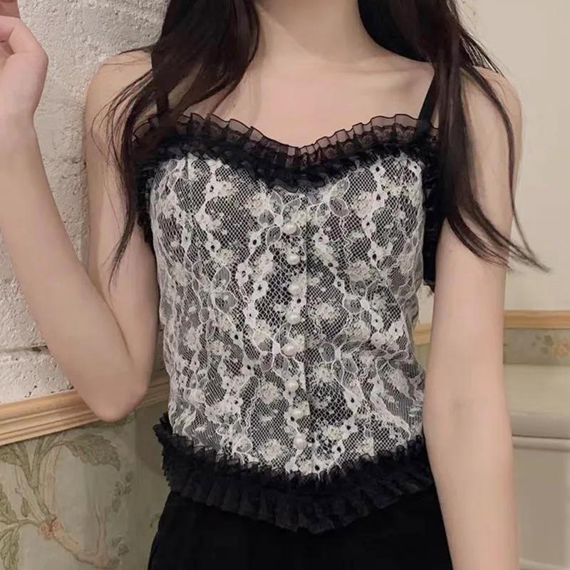 Lace Camisole Women's Outer Wear Trendy Inner Design Niche Short Beautiful Back Tube Top Top