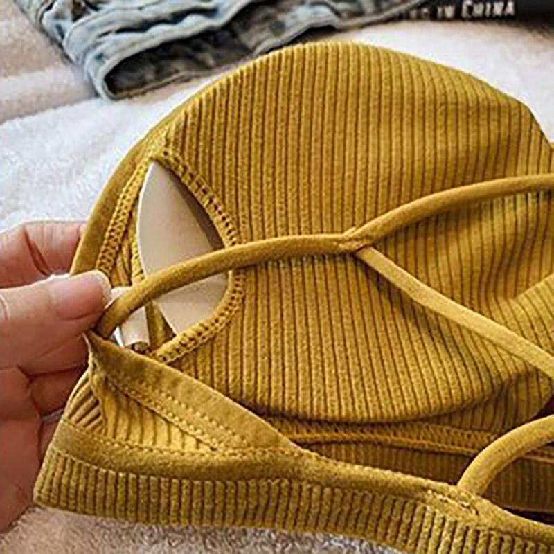 Over The Chest All Inclusive Bottoming Sexy Beautiful Back Wrapped Chest Non Steel Ring Anti Slip Sling Cross Style Fashion Hollow Out Bra