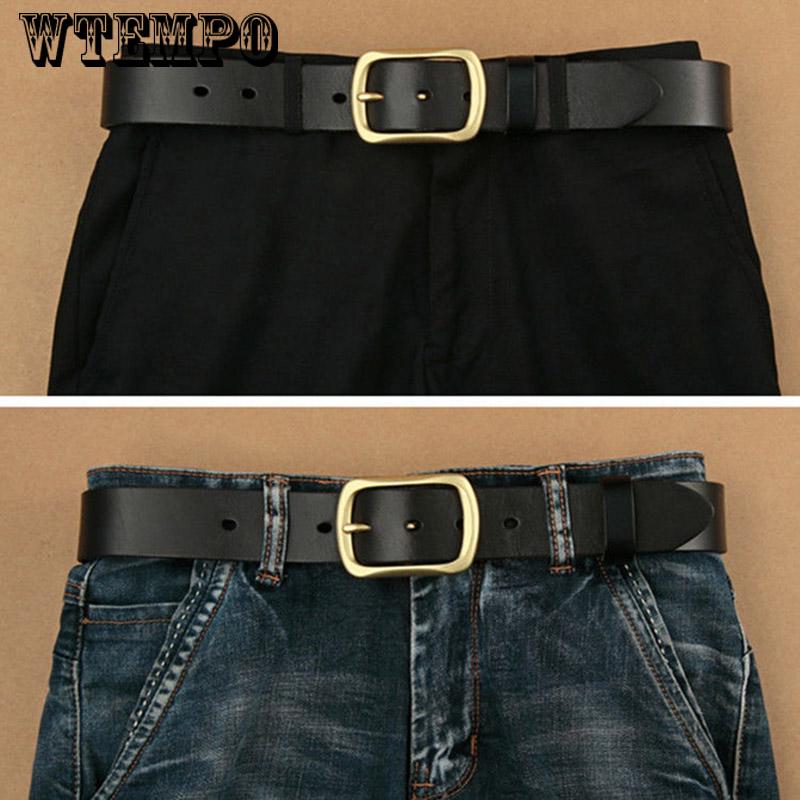 Genuine Leather Belt for Men Male Jeans Belt Men's High Quality Casual Pants Belt Vintage Pin Buckle