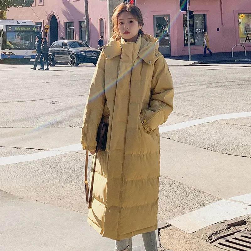 Quilted Jacket Autumn and Winter Korean Version Loose Large Size Slimming Winter Long length Over-the-knee Jacket