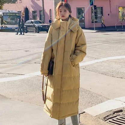 Quilted Jacket Autumn and Winter Korean Version Loose Large Size Slimming Winter Long length Over-the-knee Jacket