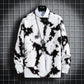 Men Sweater Autumn Winter Tie-dye Printing Men's Knitted Pullover Casual Long Sleeve Imitation Mink Warm Sweater