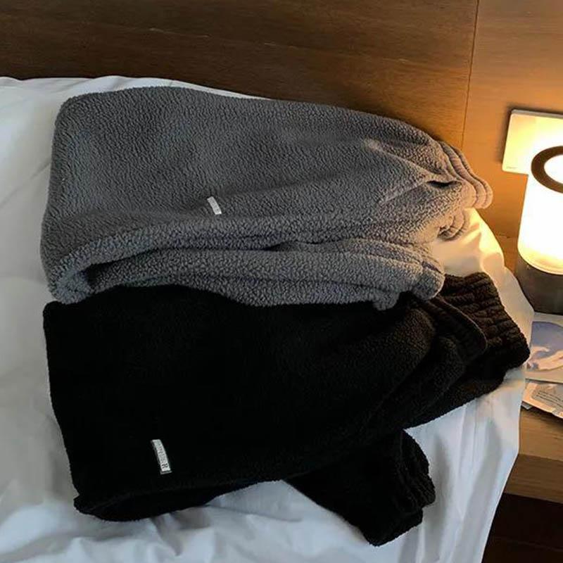 Lamb Velvet Homemade Warmth and Velvet Thickened Pants Women Winter Loose Straight Leggings Footwear Pants Slimming Casual Sports Pants
