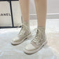 Summer Women's Thin Martin Boots Fashion All-match British Style Breathable Single Boots Mesh Cutout Boots