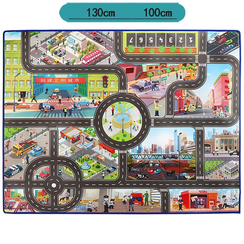Highway Road Parking Map Play House Game Baby Crawling Mat Children's Urban Traffic Scene Map