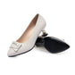 Black Soft Leather Shoes Soft Sole Comfortable All-match Work Shoes Women's Medium-heeled High Heels Non-slip Wear-resistant