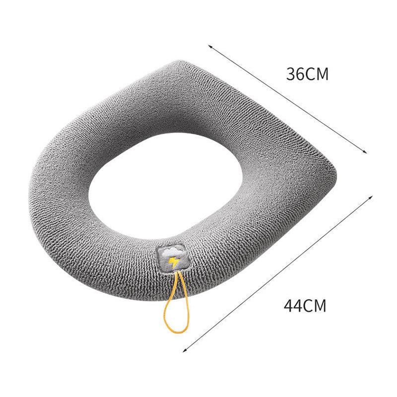 Warm Toilet Seat Cover Universal Toilet Seat Cushion Washable Pink Cute Toilet Seat Mat with Handle Bathroom Lavatory Cover Elongated Elastic Pad
